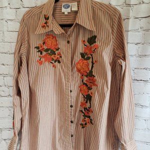 FALL ...EMBROIDERED... DIANE GILMAN DG2 BUTTON UP FOR WOMEN SZ 1X>SALE PRICED!!